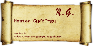 Mester György névjegykártya