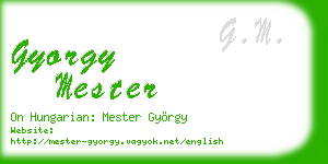 gyorgy mester business card