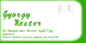 gyorgy mester business card